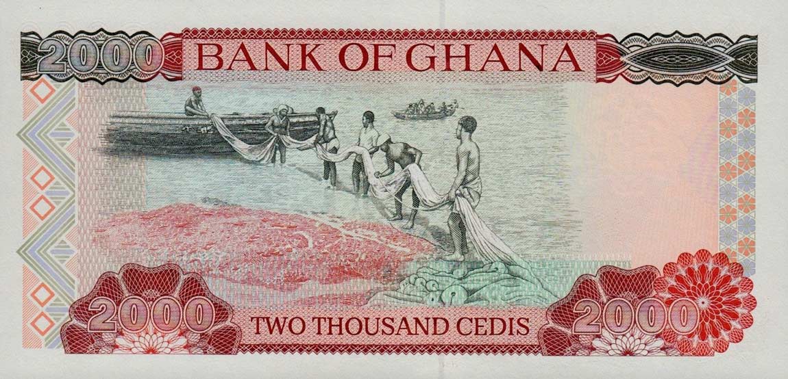 Back of Ghana p30b: 2000 Cedis from 1995