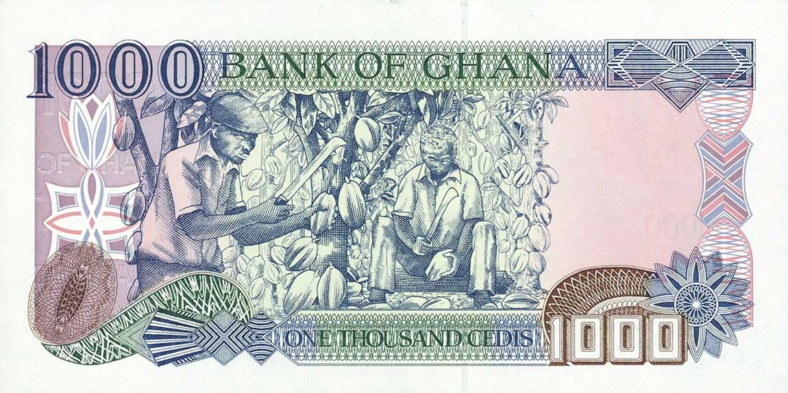 Back of Ghana p32g: 1000 Cedis from 2001