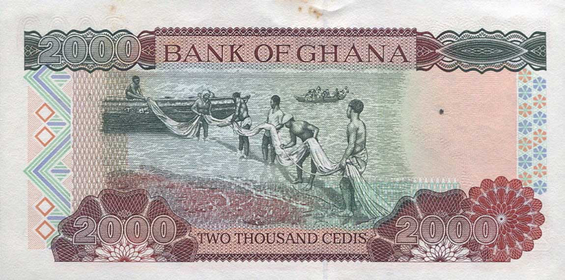 Back of Ghana p33d: 2000 Cedis from 1999