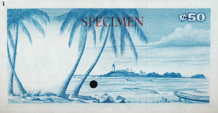 Back of Ghana p8ct: 50 Cedis from 1965
