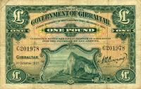 p12 from Gibraltar: 1 Pound from 1927