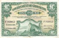 p15c from Gibraltar: 1 Pound from 1954