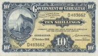 p17 from Gibraltar: 10 Shillings from 1958