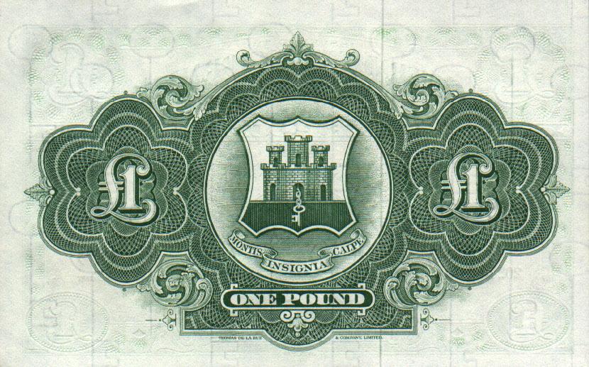 Back of Gibraltar p18b: 1 Pound from 1971