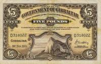 p19b from Gibraltar: 5 Pounds from 1965