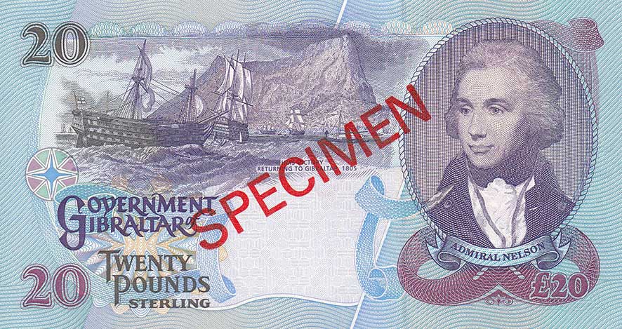 Back of Gibraltar p27s: 20 Pounds from 1995