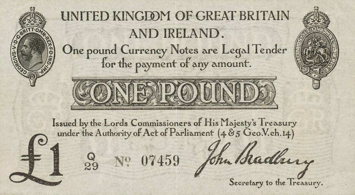 Front of England p347: 1 Pound from 1914