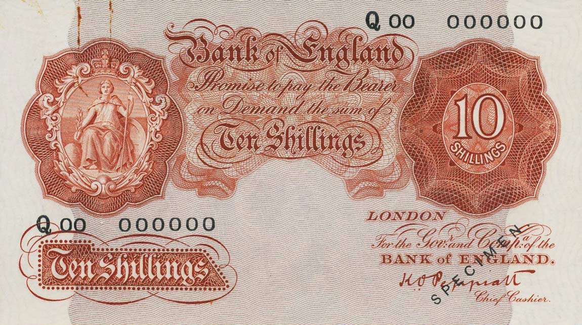 Front of England p362s: 10 Shillings from 1928