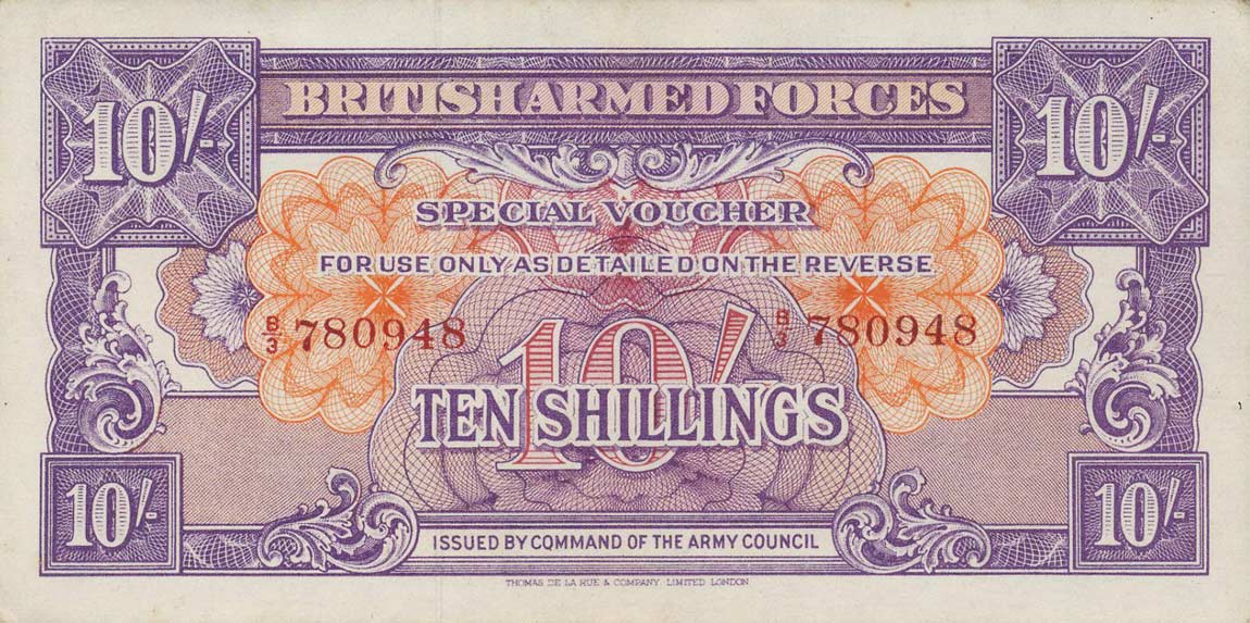 Front of England pM14a: 10 Shillings from 1946