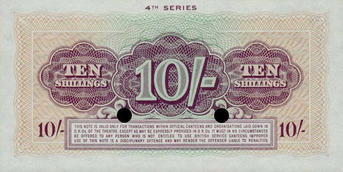 Back of England pM35b: 10 Shillings from 1962