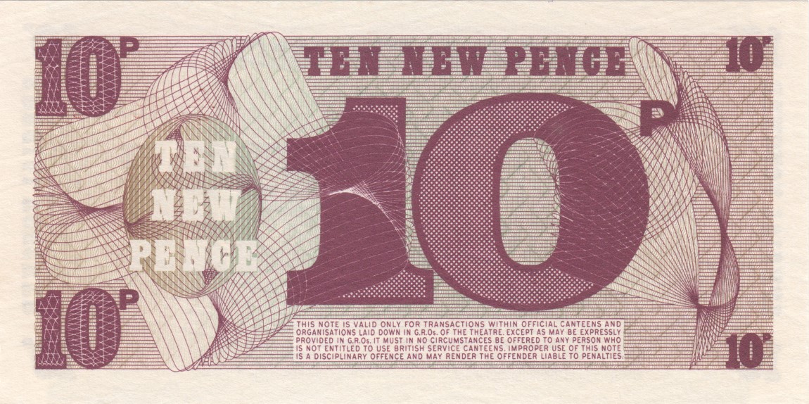 Back of England pM45a: 10 New Pence from 1972