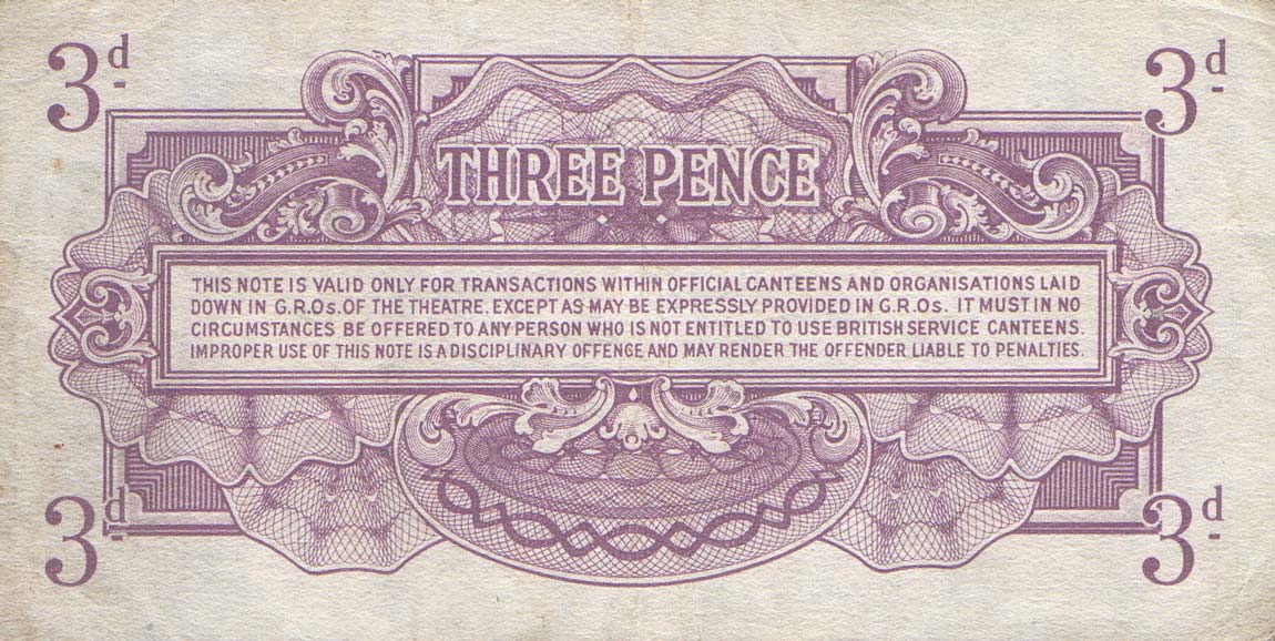 Back of England pM9a: 3 Pence from 1946