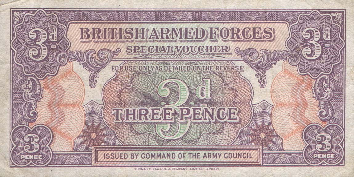 Front of England pM9a: 3 Pence from 1946