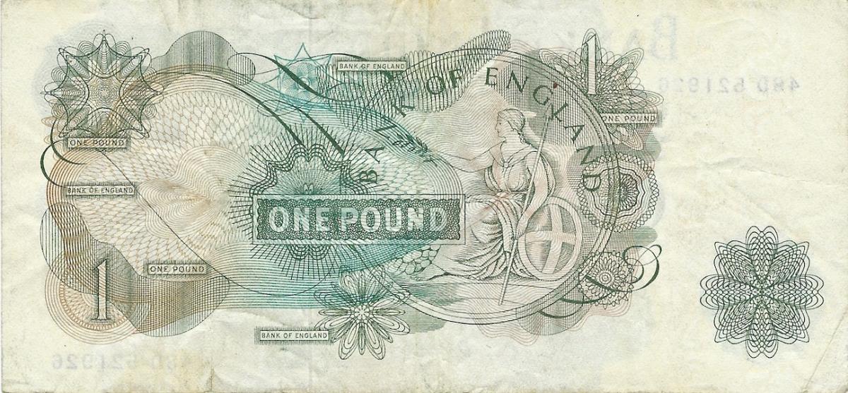 Back of England p374a: 1 Pound from 1960
