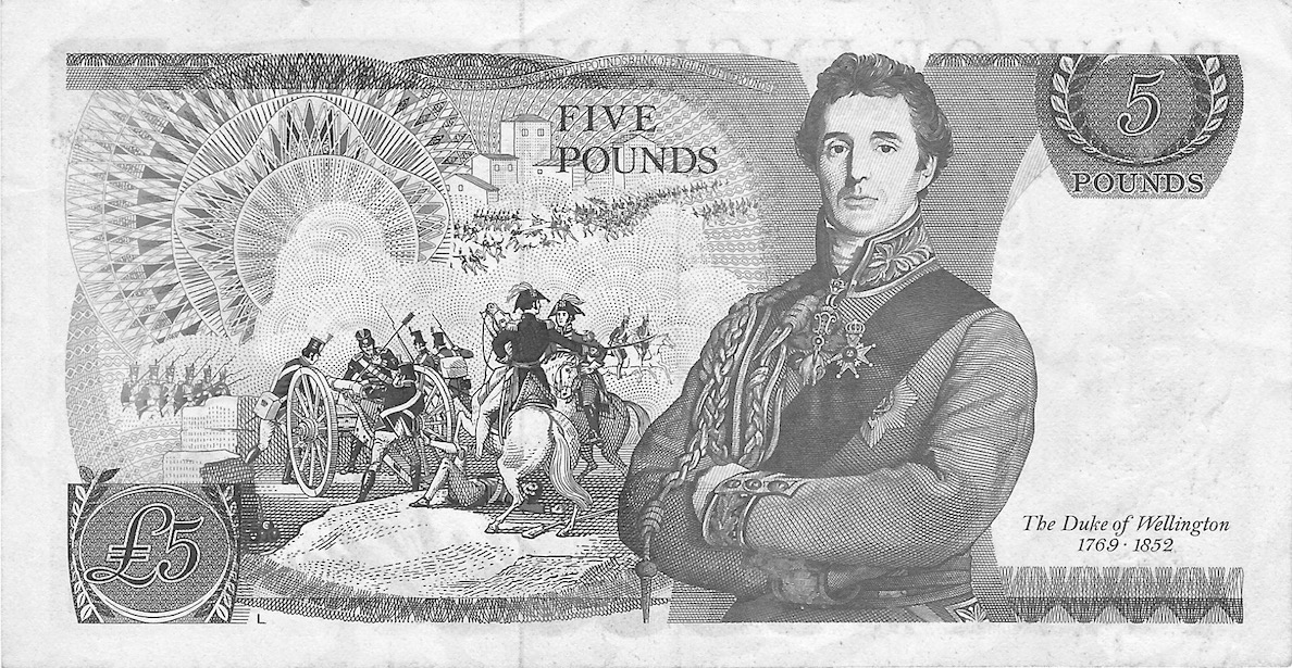 Back of England p378b: 5 Pounds from 1973