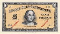 p21s from Guadeloupe: 5 Francs from 1942