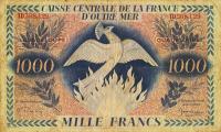 p30b from Guadeloupe: 1000 Francs from 1944