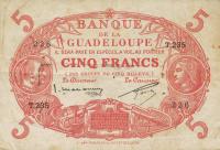 p7c from Guadeloupe: 5 Francs from 1934