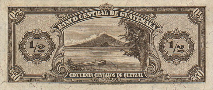 Back of Guatemala p13a: 0.5 Quetzal from 1933