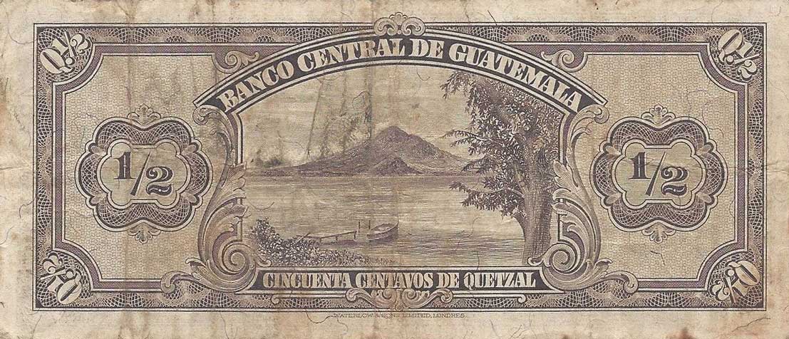 Back of Guatemala p19b: 0.5 Quetzal from 1948