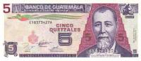 p88a from Guatemala: 5 Quetzales from 1993