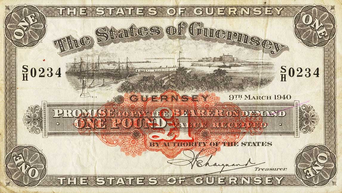 Front of Guernsey p16b: 1 Pound from 1940