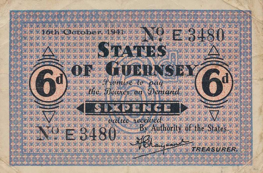 Front of Guernsey p22: 6 Pence from 1941