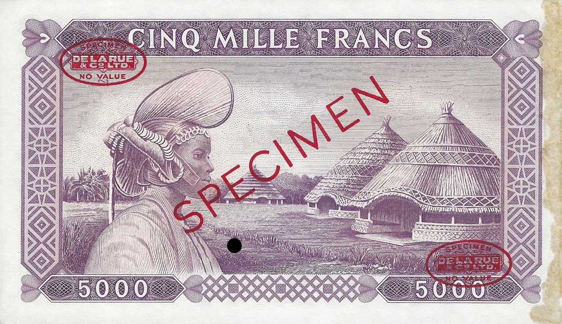 Back of Guinea p15A: 5000 Francs from 1960