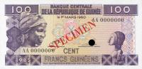 p30s from Guinea: 100 Francs from 1985