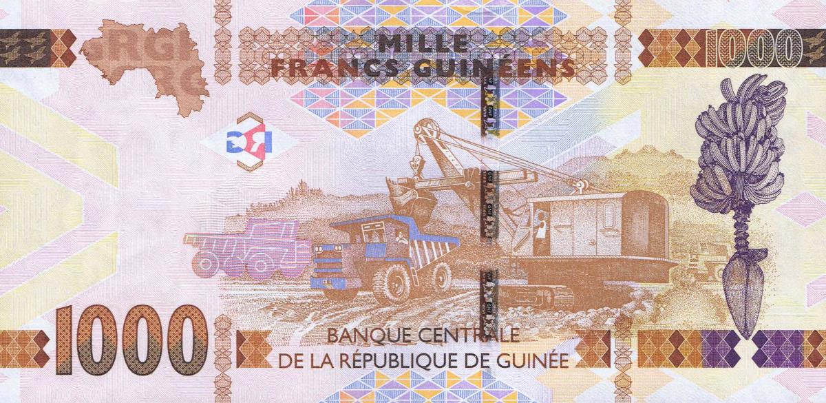Back of Guinea p48c: 1000 Francs from 2018