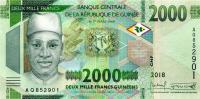 p48Aa from Guinea: 2000 Francs from 2018