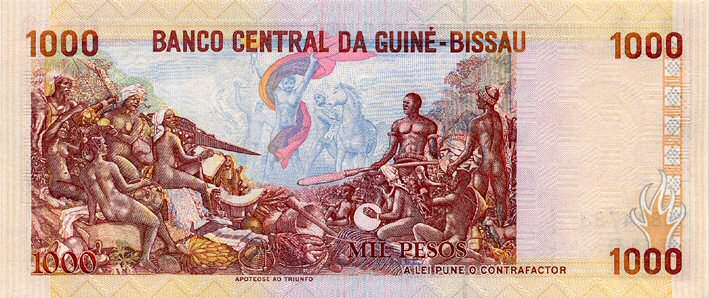 Back of Guinea-Bissau p13a: 1000 Pesos from 1990