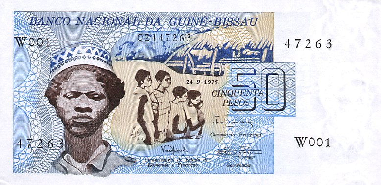 Front of Guinea-Bissau p1a: 50 Pesos from 1975