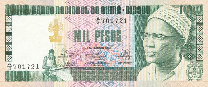 Front of Guinea-Bissau p8b: 1000 Pesos from 1978