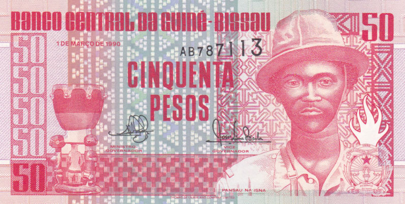 Front of Guinea-Bissau p10: 50 Pesos from 1990