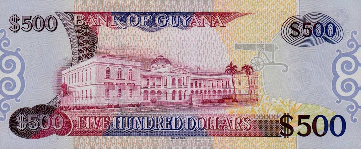 Back of Guyana p34b: 500 Dollars from 2002