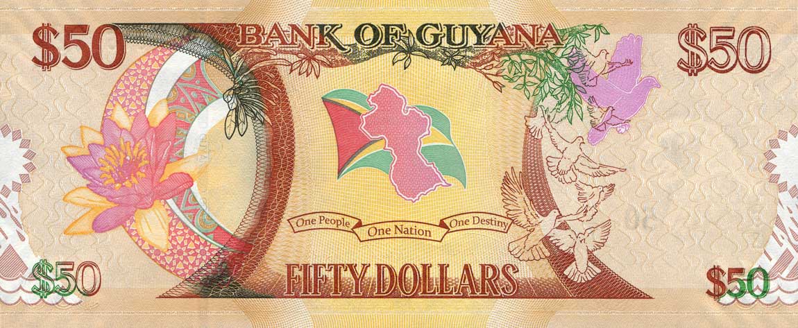 Back of Guyana p41: 50 Dollars from 2016
