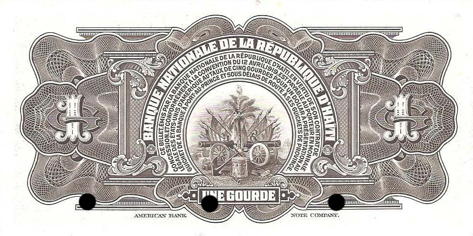 Back of Haiti p178s: 1 Gourde from 1951