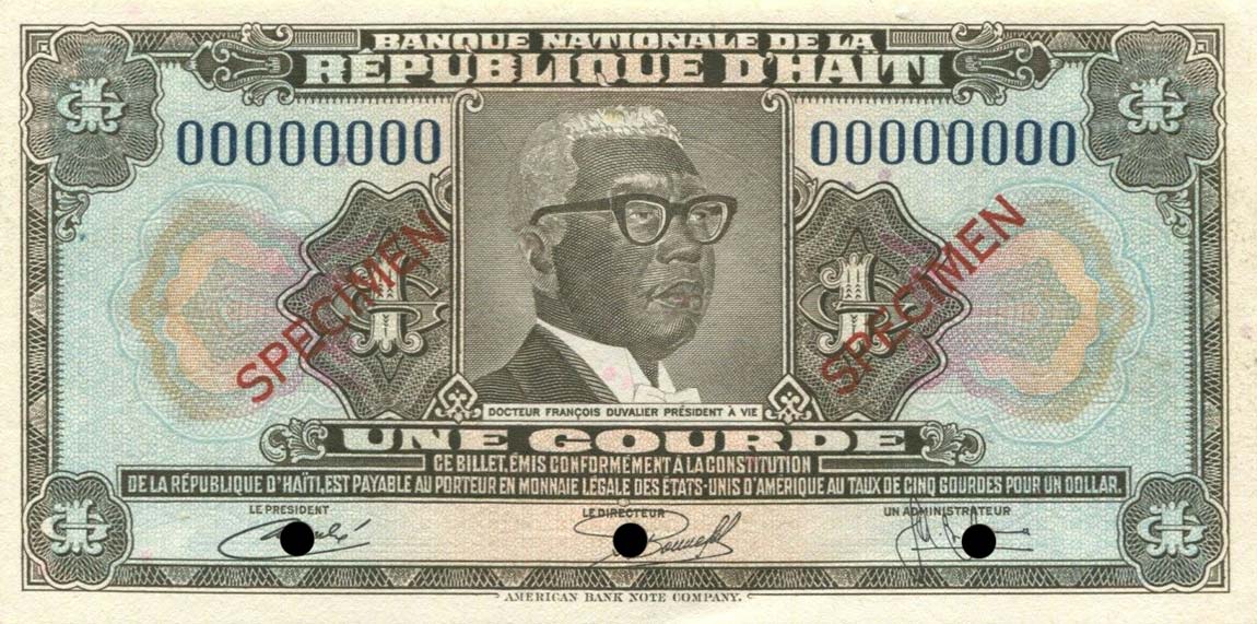Front of Haiti p210s: 1 Gourde from 1973