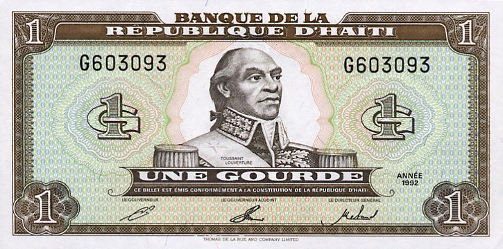 Front of Haiti p259a: 1 Gourde from 1992