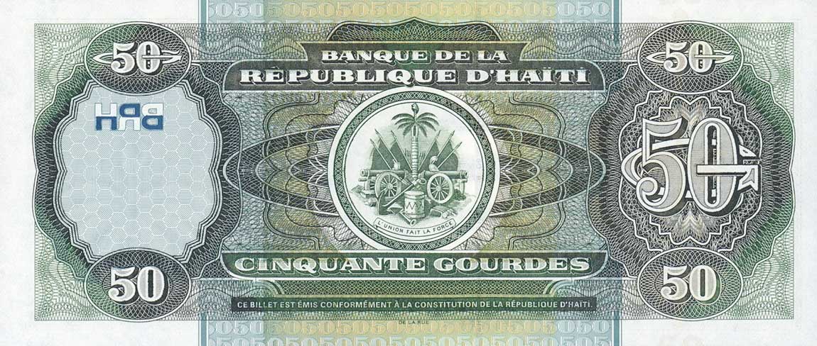 Back of Haiti p267b: 50 Gourdes from 2003