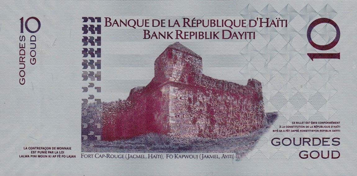 Back of Haiti p272d: 10 Gourdes from 2010