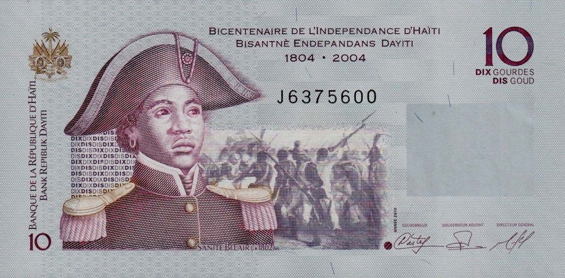 Front of Haiti p272d: 10 Gourdes from 2010