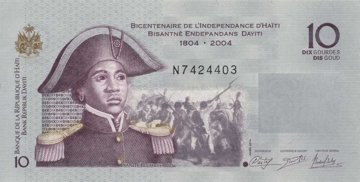Front of Haiti p272g: 10 Gourdes from 2014