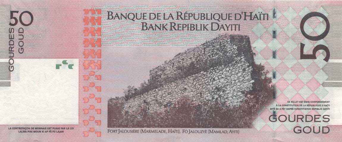 Back of Haiti p274e: 50 Gourdes from 2014