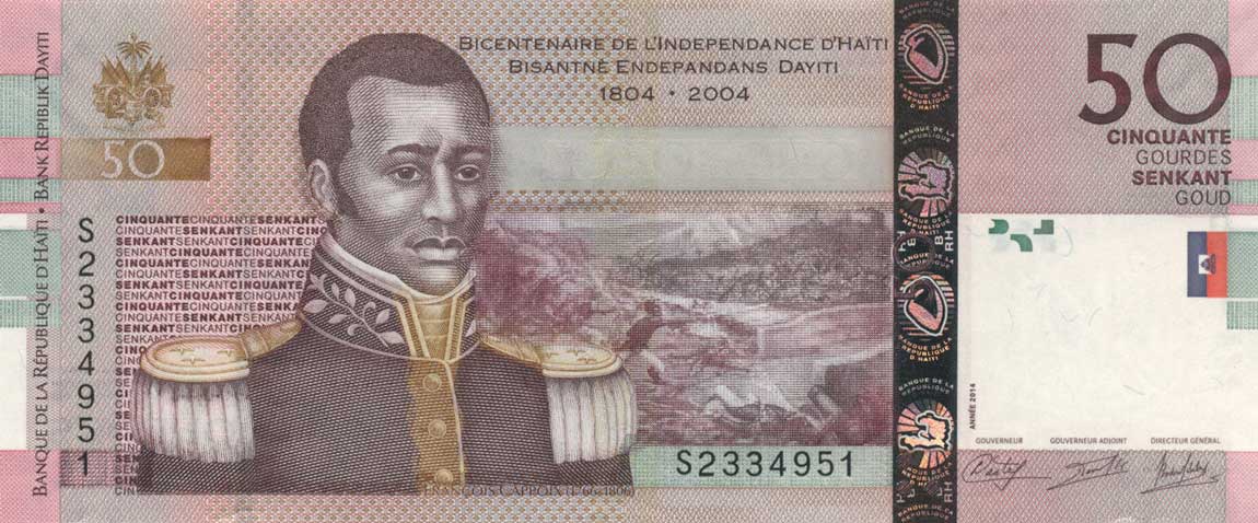 Front of Haiti p274e: 50 Gourdes from 2014
