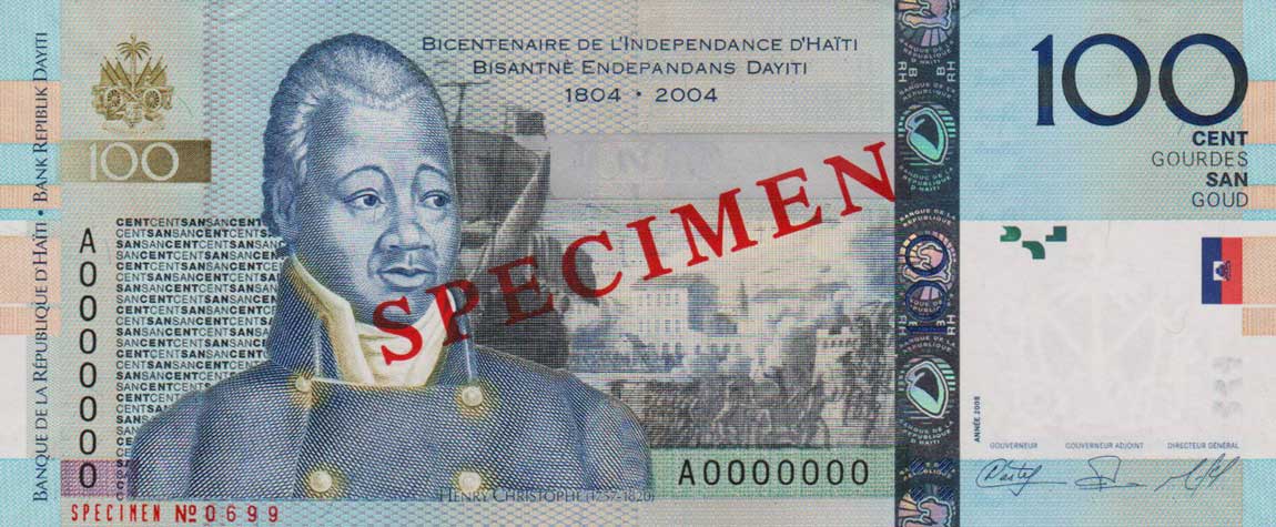 Front of Haiti p275s: 100 Gourdes from 2004