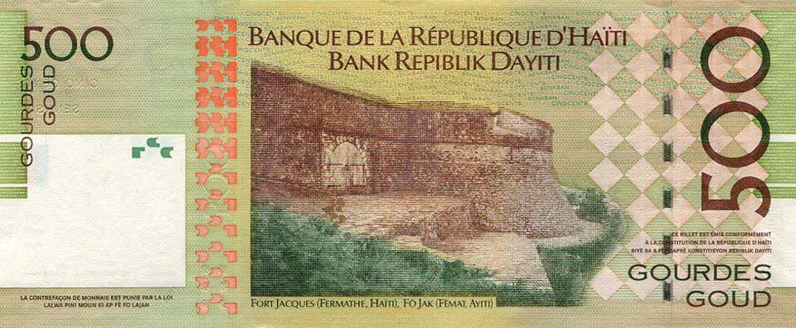 Back of Haiti p277e: 500 Gourdes from 2014