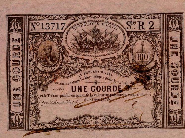 Front of Haiti p41: 1 Gourde from 1827