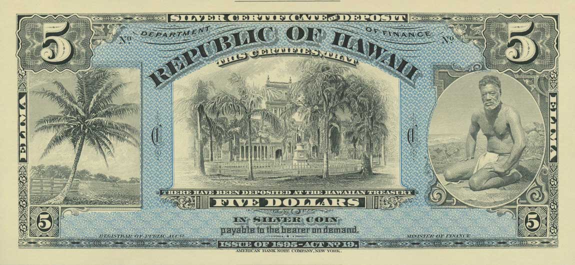 Front of Hawaii p11p2: 5 Dollars from 1989